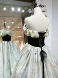 vigocouture-Jacquard Prom Dresses Strapless Formal Dresses 21050-Prom Dresses-vigocouture-