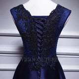 vigocouture-Lace Applique Beaded Prom Dress 2022 V-Neck Sleeveless Prom Gown-Prom Dresses-vigocouture-