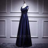 vigocouture-Lace Applique Beaded Prom Dress 2022 V-Neck Sleeveless Prom Gown-Prom Dresses-vigocouture-