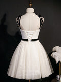 vigocouture-Lace Applique Homecoming Dresses Spaghetti Strap Dama Dresses hc123-Prom Dresses-vigocouture-