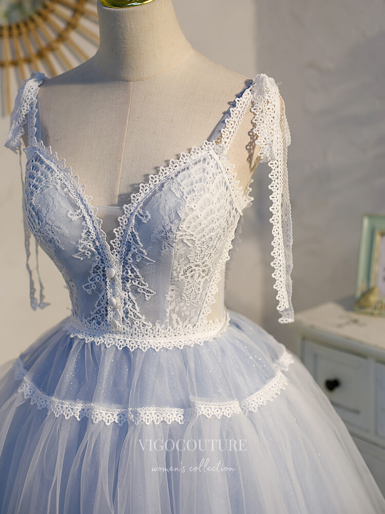 vigocouture-Lace Applique Homecoming Dresses Sparkly Tulle Dama Dresses hc134-Prom Dresses-vigocouture-