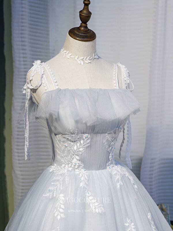 vigocouture-Lace Applique Homecoming Dresses Tulle Dama Dresses hc124-Prom Dresses-vigocouture-Grey-US2-C