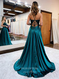 vigocouture-Lace Applique Prom Dresses Spaghetti Strap Formal Dresses 21540-Prom Dresses-vigocouture-