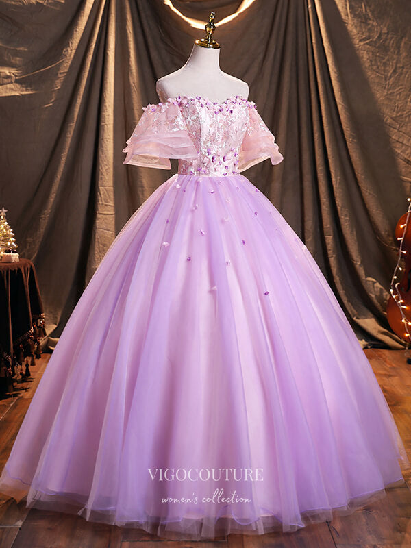vigocouture-Lace Applique Quinceanera Dresses Off the Shoulder Sweet 15 Dresses 21392-Prom Dresses-vigocouture-