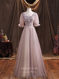vigocouture-Lace Applique Quinceanera Dresses Short Sleeve Sweet 15 Dresses 21385-Prom Dresses-vigocouture-
