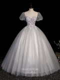 vigocouture-Lace Applique Quinceanera Dresses Sparkly Tulle Sweet 15 Dresses 21409-Prom Dresses-vigocouture-