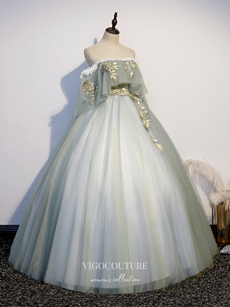 vigocouture-Lace Applique Quinceanera Dresses Sparkly Tulle Sweet 15 Dresses 21432-Prom Dresses-vigocouture-