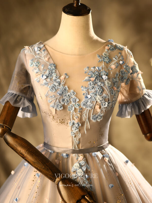 vigocouture-Lace Applique Quinceanera Dresses Sparkly Tulle Sweet 16 Dresses 21401-Prom Dresses-vigocouture-