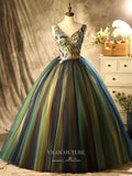 vigocouture-Lace Applique Quinceanera Dresses V-Neck Sweet 16 Dresses 21399-Prom Dresses-vigocouture-As Pictured-Custom Size-