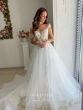 vigocouture-Lace Applique Wedding Dresses A-Line Bridal Dresses W0036-Wedding Dresses-vigocouture-As Pictured-US2-