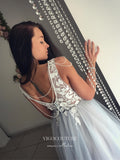 vigocouture-Lace Applique Wedding Dresses A-Line Bridal Dresses W0041-Wedding Dresses-vigocouture-