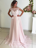 Lace Applique Wedding Dresses A-Line Bridal Dresses W0048