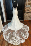vigocouture-Lace Applique Wedding Dresses Mermaid Boho Wedding Dresses W0092-Wedding Dresses-vigocouture-