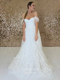 Lace Applique Wedding Dresses Off the Shoulder Bridal Dresses W0052