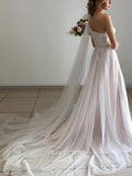 vigocouture-Lace Applique Wedding Dresses One Shoulder Bridal Dresses W0034-Wedding Dresses-vigocouture-