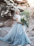 vigocouture-Lace Applique Wedding Dresses with Short Sleeves W0019-Wedding Dresses-vigocouture-As Pictured-US2-