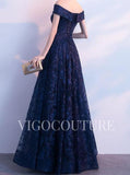 vigocouture-Lace Prom Dress 2022 Off the Shoulder Prom Gown-Prom Dresses-vigocouture-