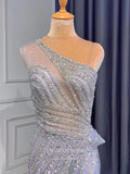Lavender Beaded Prom Dresses One Shoulder Sheath Evening Dresses 22071-Prom Dresses-vigocouture-Lavender-US2-vigocouture