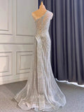 Lavender Beaded Prom Dresses One Shoulder Sheath Evening Dresses 22071-Prom Dresses-vigocouture-Lavender-US2-vigocouture