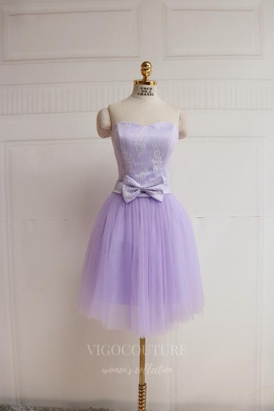 vigocouture-Lavender Homecoming Dresss Lace Hoco Dress hc068-Prom Dresses-vigocouture-Lavender-US2-
