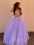 Lavender Lace Applique Prom Dresses Spaghetti Strap Formal Gown 21978-Prom Dresses-vigocouture-Lavender-US2-vigocouture
