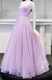 vigocouture-Lavender Sparkly Lace Prom Dress 20384-Prom Dresses-vigocouture-