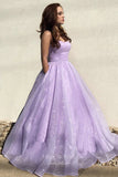 Lavender Sparkly Tulle Prom Dresses with Pockets Spaghetti Strap Formal Gown 21892-Prom Dresses-vigocouture-Lavender-US2-vigocouture