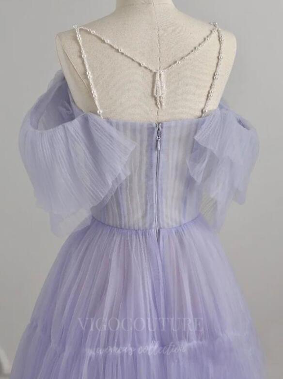 vigocouture-Lavender Tiered Prom Dress 20629-Prom Dresses-vigocouture-
