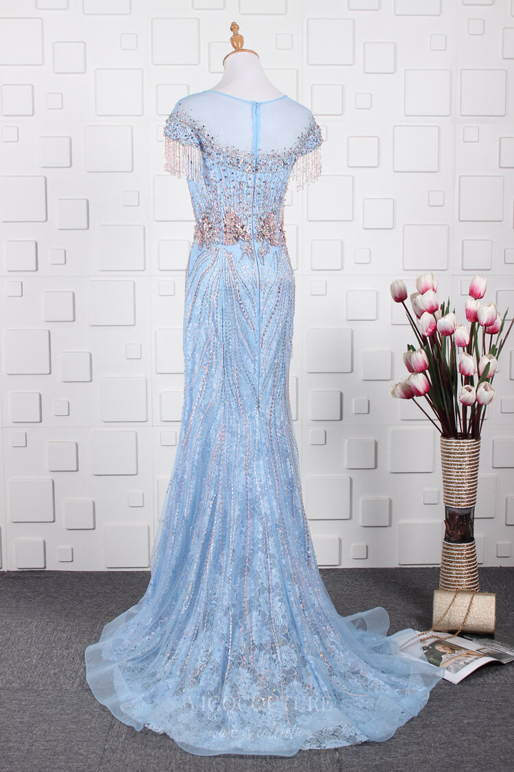 vigocouture-Light Blue Beaded Prom Dresses Mermaid Evening Dresses 20762-Prom Dresses-vigocouture-