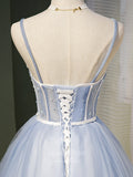 vigocouture-Light Blue Homecoming Dresses Spaghetti Strap Dama Dresses hc081-Prom Dresses-vigocouture-