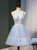 vigocouture-Light Blue Homecoming Dresses Spaghetti Strap Dama Dresses hc081-Prom Dresses-vigocouture-Light Blue-US2-
