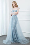 vigocouture-Light Blue Lace 3D Flower Prom Dress 20780-Prom Dresses-vigocouture-Light Blue-US2-