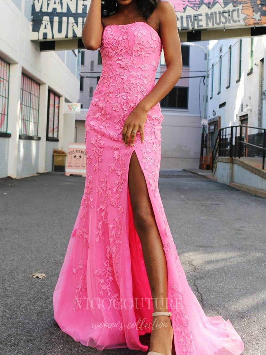 Ball Gown Sleeveless Pink Tulle Lace Prom Dresses – Laurafashionshop