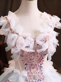 vigocouture-Light Blue Lace Applique Quinceanera Dresses Sparkly Tulle Sweet 15 Dresses 21380-Prom Dresses-vigocouture-