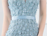 vigocouture-Light Blue Off the Shoulder 3D Flower Prom Dress 20781-Prom Dresses-vigocouture-