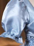 vigocouture-Light Blue Puffed Sleeve Quinceanera Dresses Satin Formal Dresses 21367-Prom Dresses-vigocouture-