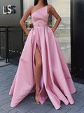 vigocouture-Satin Strapless A-Line Prom Dress 20852-Prom Dresses-vigocouture-Pink-US2-