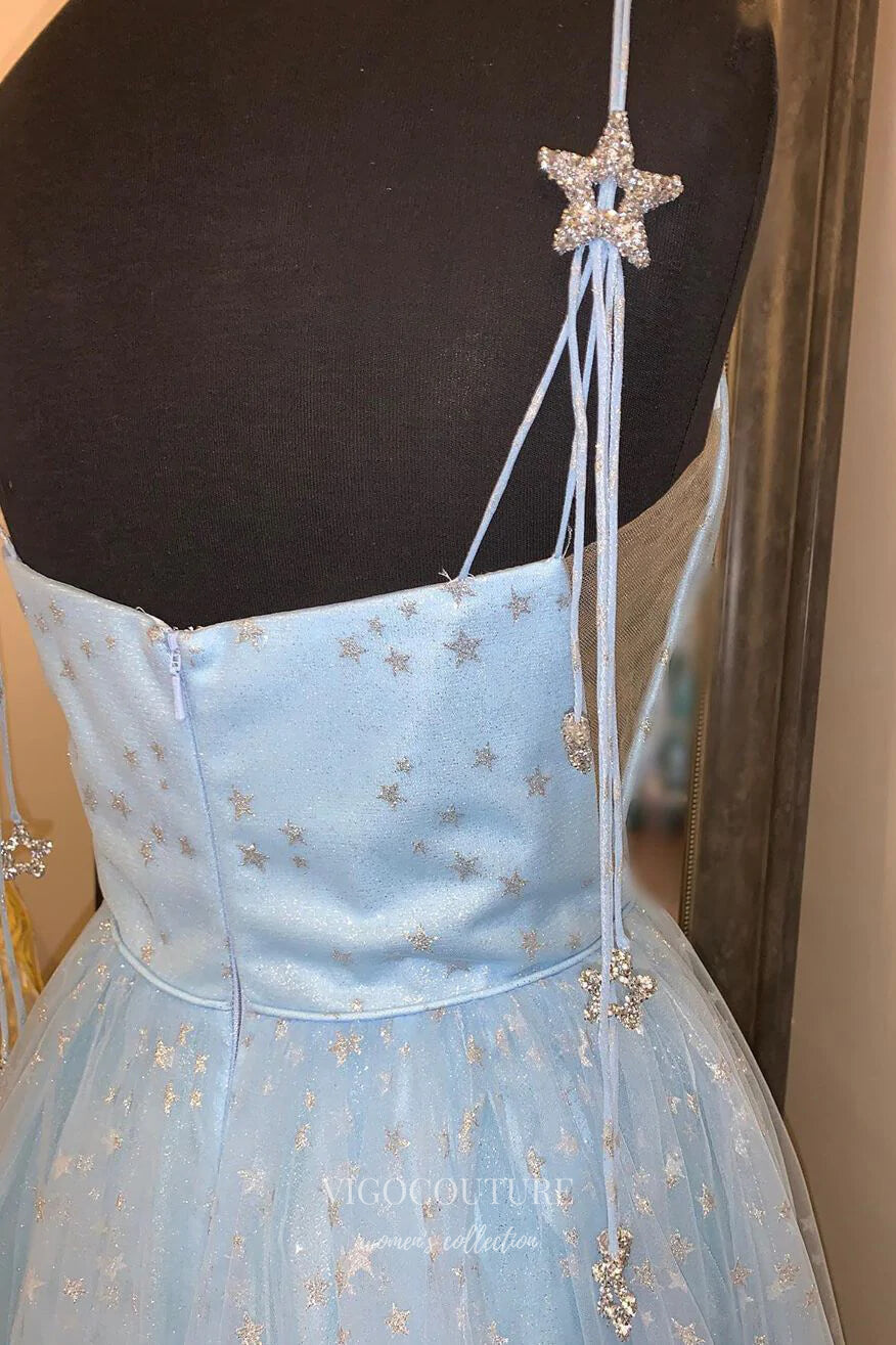 Light Blue Starry Tulle Prom Dresses Spaghetti Strap Evening Dress 22009-Prom Dresses-vigocouture-Light Blue-US2-vigocouture