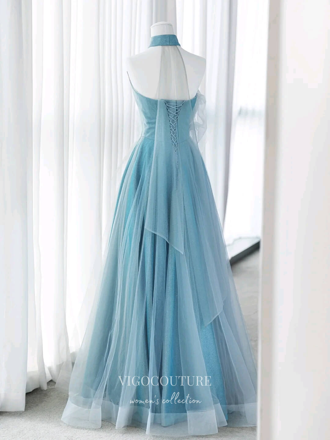 Light Blue Sweetheart Neck Prom Dresses Sparkly Tulle Formal Gown 22062-Prom Dresses-vigocouture-Light Blue-US2-vigocouture
