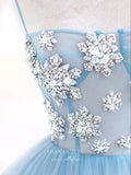 Light Blue Tulle Prom Dresses Spaghetti Strap Formal Dress 22064-Prom Dresses-vigocouture-Light Blue-US2-vigocouture