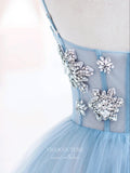 Light Blue Tulle Prom Dresses Spaghetti Strap Formal Dress 22064-Prom Dresses-vigocouture-Light Blue-US2-vigocouture