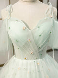 vigocouture-Light Green 3D Flower Homecoming Dresses Spaghetti Strap Dama Dresses hc090-Prom Dresses-vigocouture-
