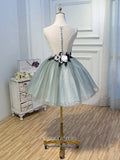vigocouture-Light Green Homecoming Dresses 3D Flower Dama Dresses hc102-Prom Dresses-vigocouture-