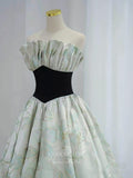 vigocouture-Light Green Jacquard Prom Dresses Strapless Formal Dresses 21023-Prom Dresses-vigocouture-