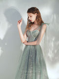 vigocouture-Light Green Spaghetti Strap Prom Dress 20707-Prom Dresses-vigocouture-