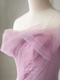 vigocouture-Lilac Strapless Homecoming Dresses Beaded Prom Dresses 21169-Prom Dresses-vigocouture-