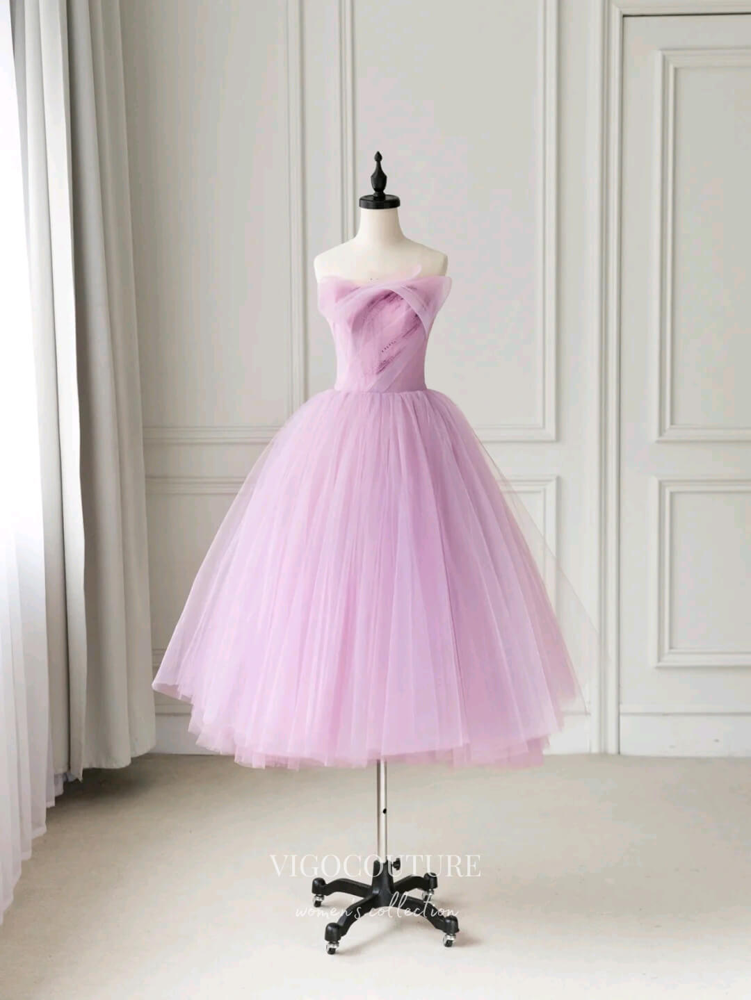vigocouture-Lilac Strapless Homecoming Dresses Beaded Prom Dresses 21169-Prom Dresses-vigocouture-Lilac-US2-