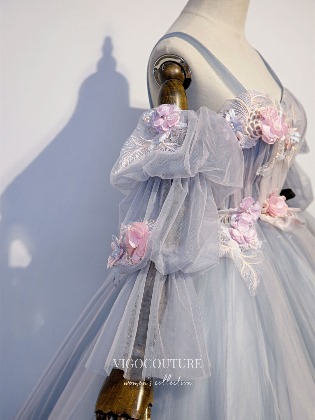 vigocouture-Long Sleeve Quinceanera Dresses 3D Floral Sweet 15 Dresses 21430-Prom Dresses-vigocouture-