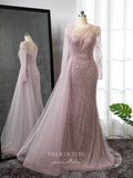 Luxury Beaded Prom Dresses Long Sleeve Mermaid Mother of the Bride Dresses 22087
