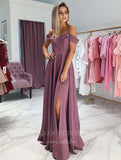 vigocouture-Mauve Chiffon Prom Dress 20381-Prom Dresses-vigocouture-Mauve-US2-